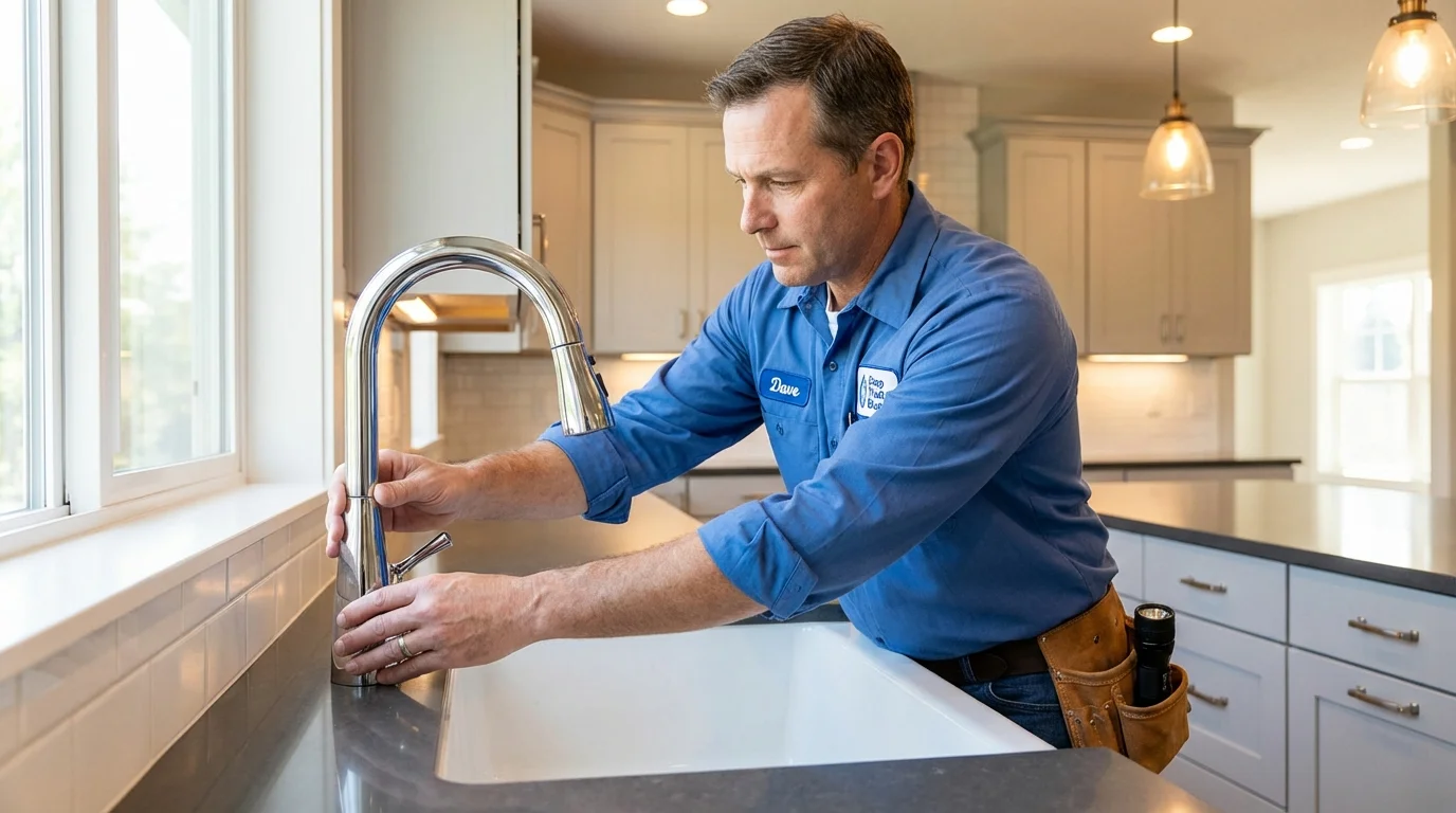 Kitchen faucet installation by Johns Plumbing LLC in Cheshire
